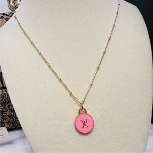 Louis Vuitton Pink and Gold Necklace